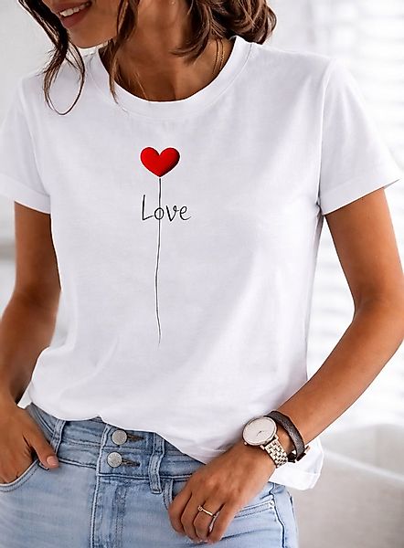 RMK T-Shirt Damen Shirt Classic Basic Herz Ballon aus Baumwolle günstig online kaufen