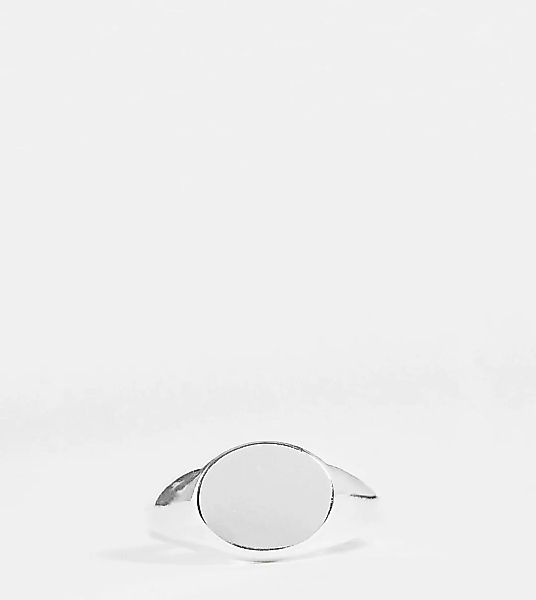 Orelia – Exclusive – Mit Silber beschichteter ovaler Siegelring günstig online kaufen