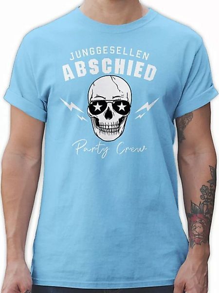 Shirtracer T-Shirt Junggesellen Abschied Party Crew Totenkopf weiß JGA Männ günstig online kaufen