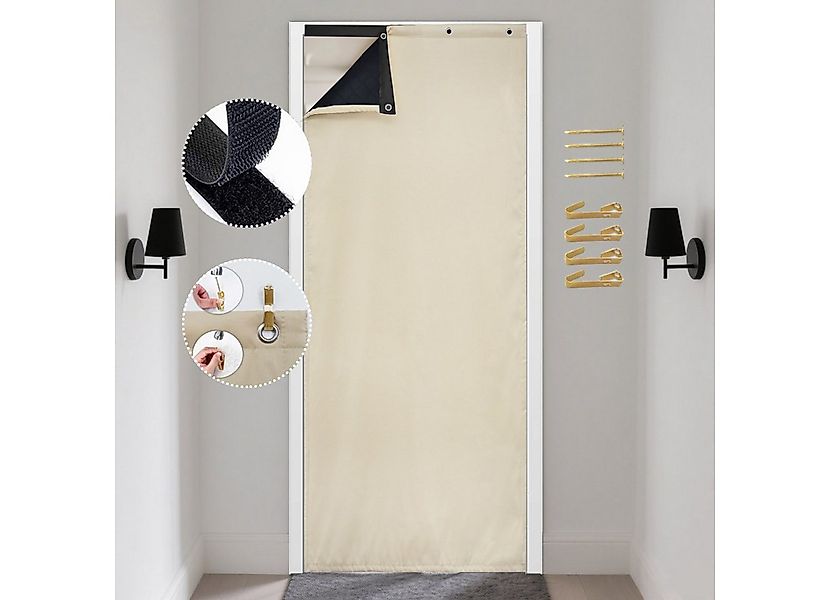 Jibenhome Türvorhang Gesteppter Türvorhang Wasserabweisend Thermovorhang Th günstig online kaufen