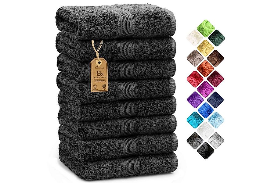 NatureMark Handtücher 8er-Set Frottier Handtücher 50x100cm, 100% Baumwolle günstig online kaufen