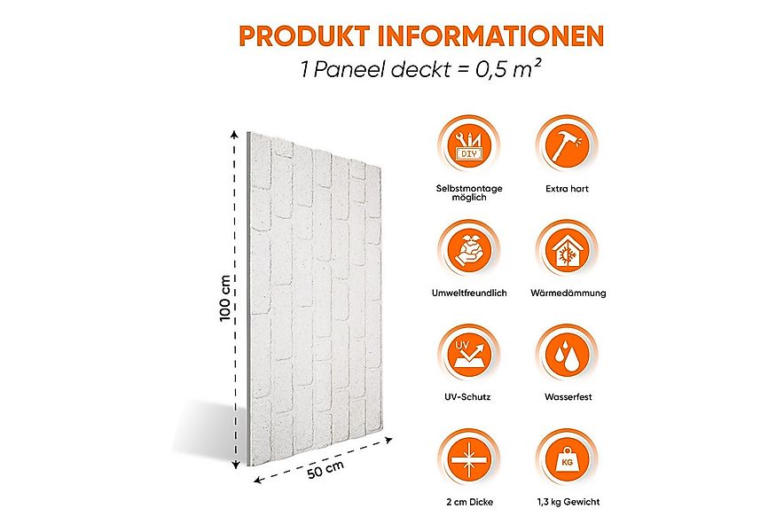 IZODEKOR 3D Wandpaneel IZODEKOR Wandverkleidung Steinoptik Styropor 3D Wand günstig online kaufen