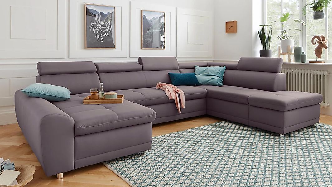 sit&more Wohnlandschaft »Riva U-Form« wahlweise mit Bettfunktion günstig online kaufen