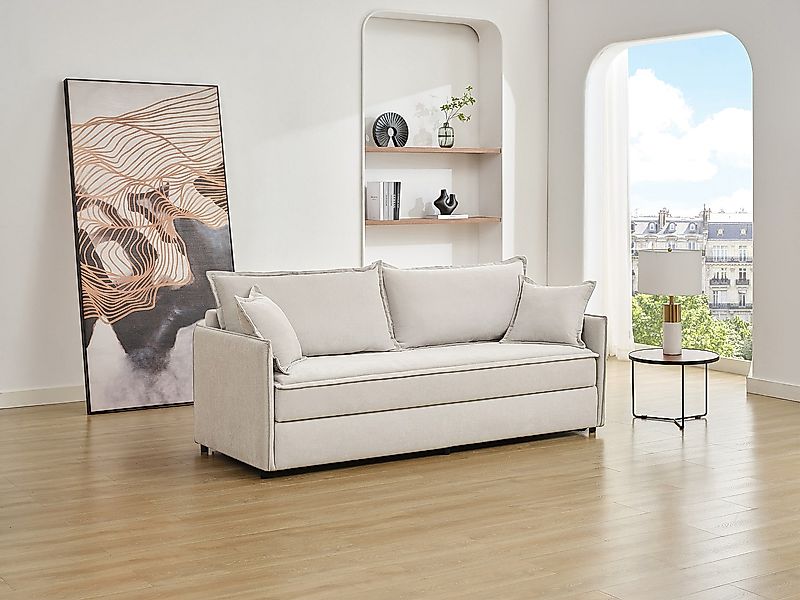 Sofa mit Schlaffunktion 3-Sitzer - Sitzfläche mit Memory Schaum - Stoff - B günstig online kaufen