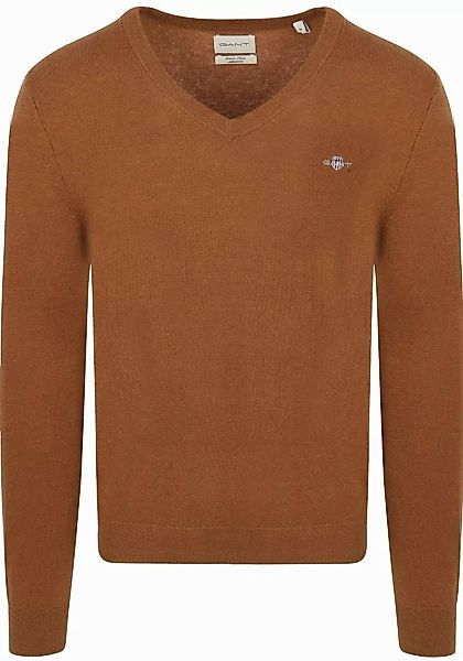 Gant Pullover V-Ausschnitt Wool Blend Camel - Größe M günstig online kaufen