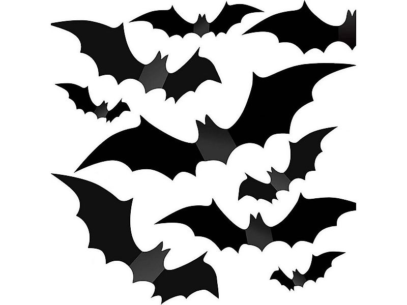 Coonoor 3D-Wandtattoo Halloween 3D Fledermaus Wanddekoration, Fledermäuse W günstig online kaufen