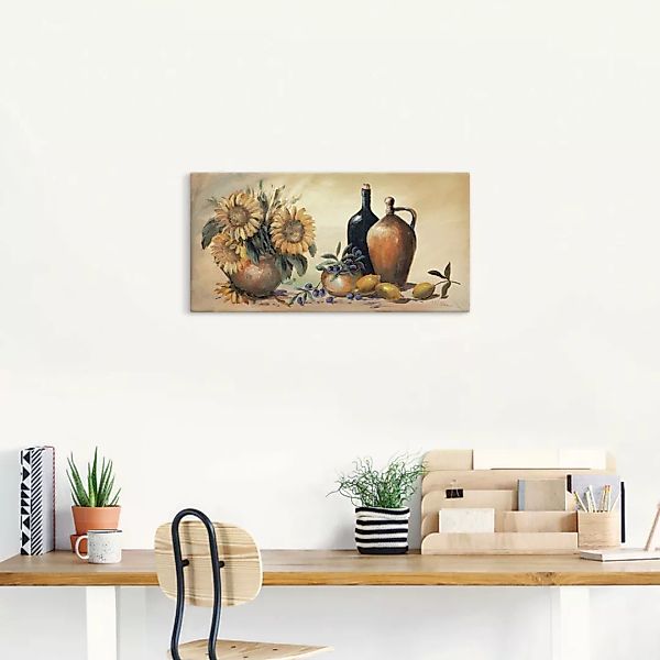 Artland Wandbild "Stillleben mit Sonnenblumen", Vasen & Töpfe, (1 St.) günstig online kaufen