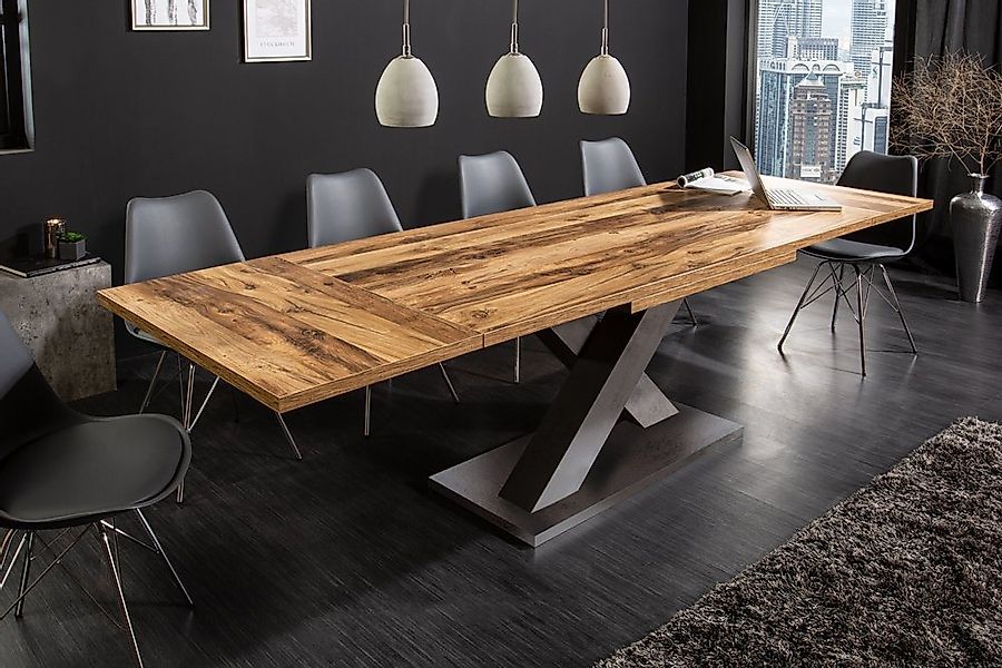 riess-ambiente Esstisch MONTREAL 180-280cm natur/grau – Holz-Design, auszie günstig online kaufen