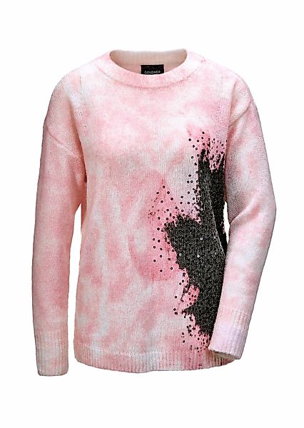 GOLDNER 2-in-1-Pullover "Pullover mit femininem Druck und Pailletten" Mit g günstig online kaufen