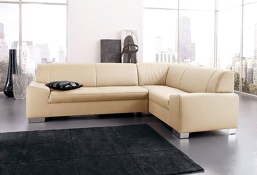 DOMO collection Ecksofa »Alisson, zeitlose Optik, flache Armlehnen, L-Form« günstig online kaufen