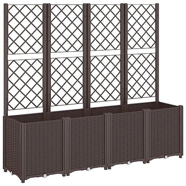 vidaXL Blumentopf Pflanzkübel mit Rankgitter Braun günstig online kaufen