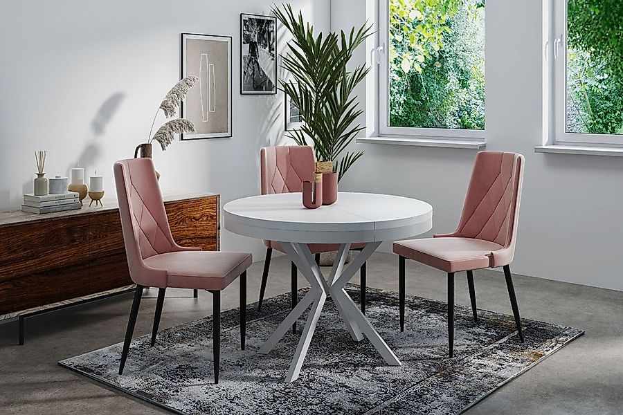 WFL GROUP Esstisch Cloud (erhältlich in 3 Größen – 90/100/120 cm ausziehbar günstig online kaufen