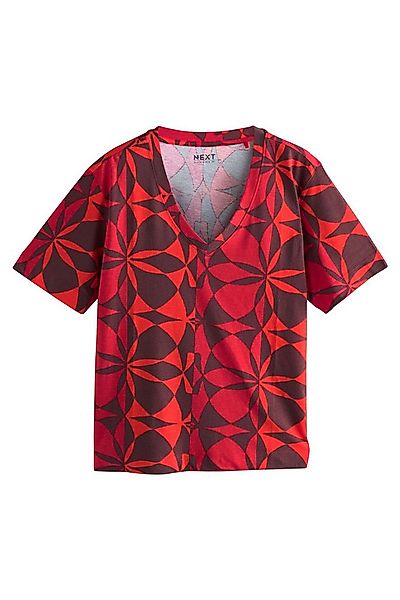 Next V-Shirt T-Shirt mit V-Ausschnitt aus Baumwolle und Modal (1-tlg) günstig online kaufen