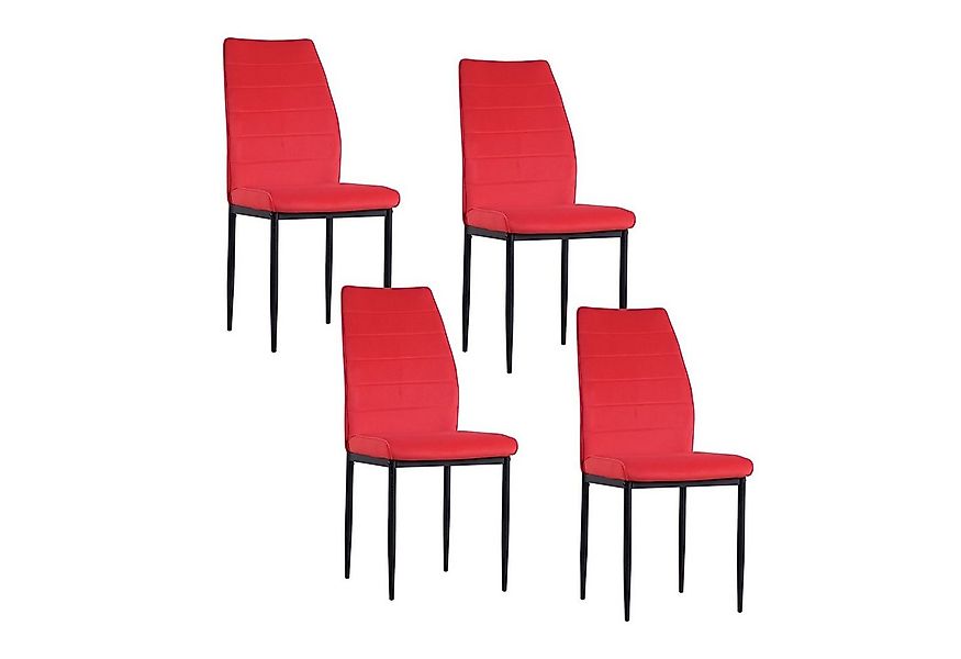 HTI-Living Polsterstuhl Esszimmerstuhl Madison Samt Rot 4er-Set (Set, 4 St) günstig online kaufen