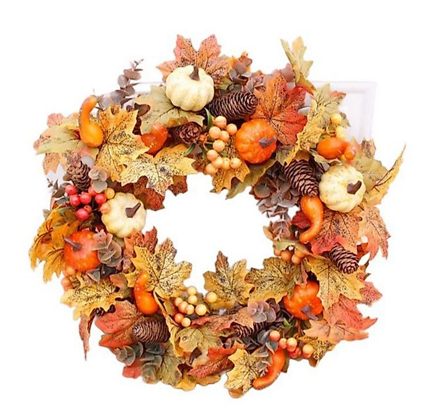 Kunstkranz Türkranz Herbst,50 cm Künstlicher Ahorn Tannenzapfen Türkranz, C günstig online kaufen