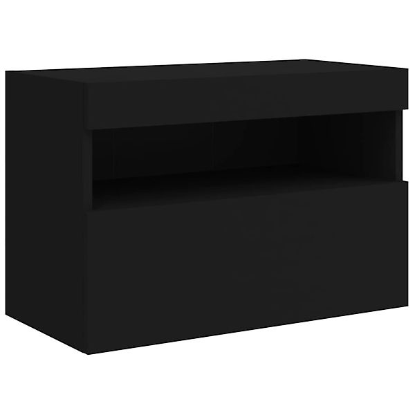 vidaXL TV-Wand TV-Wandschrank mit LED-Leuchten Schwarz günstig online kaufen