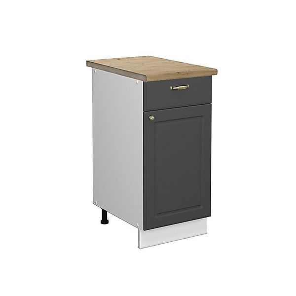 Vicco Küchenunterschrank Fame-Line Anthrazit-Gold/Weiß 40 cm AP Eiche günstig online kaufen