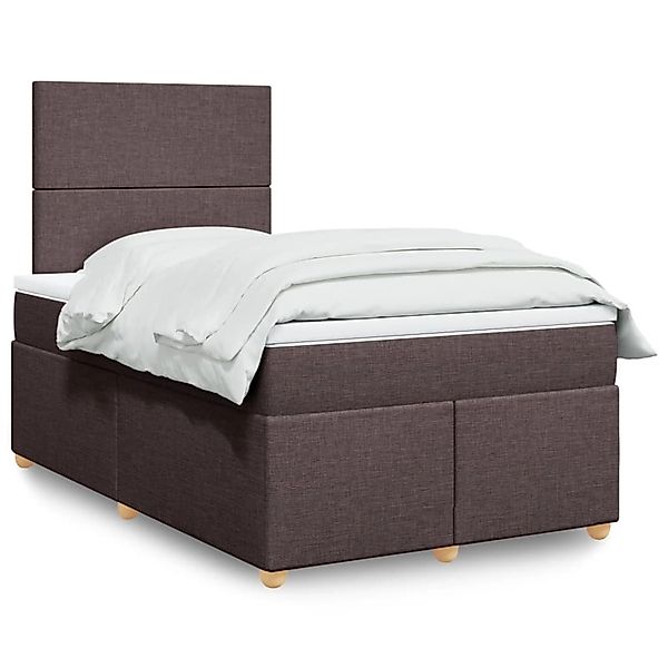 vidaXL Boxspringbett mit Matratze Dunkelbraun 120x200 cm Stoff 3293543 günstig online kaufen