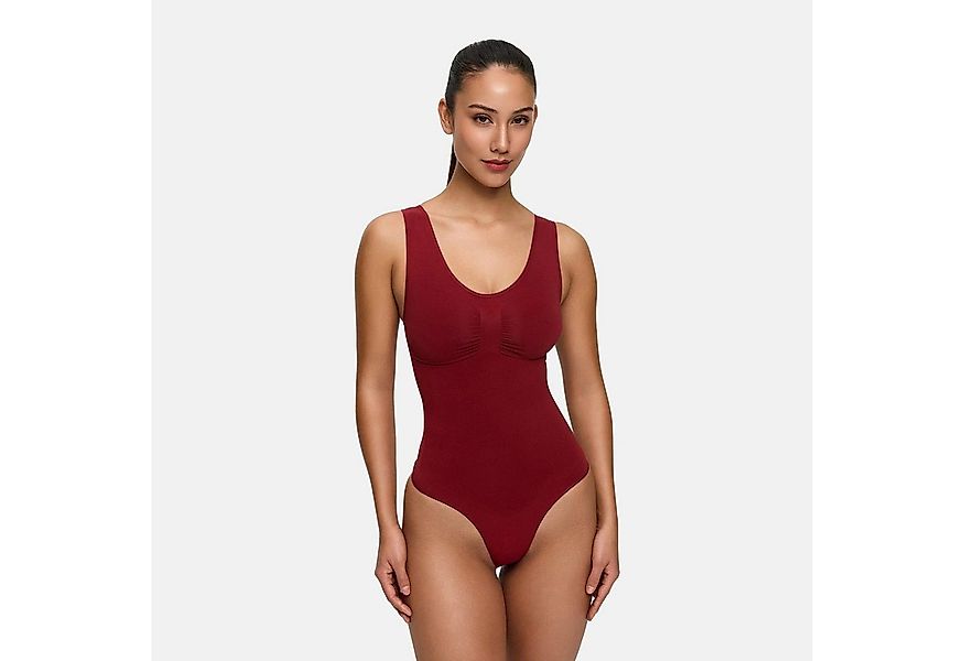 cfab Miederbody Tank Bodysuit Sculpting Shapewear mit String-Wine Red-5XL ( günstig online kaufen