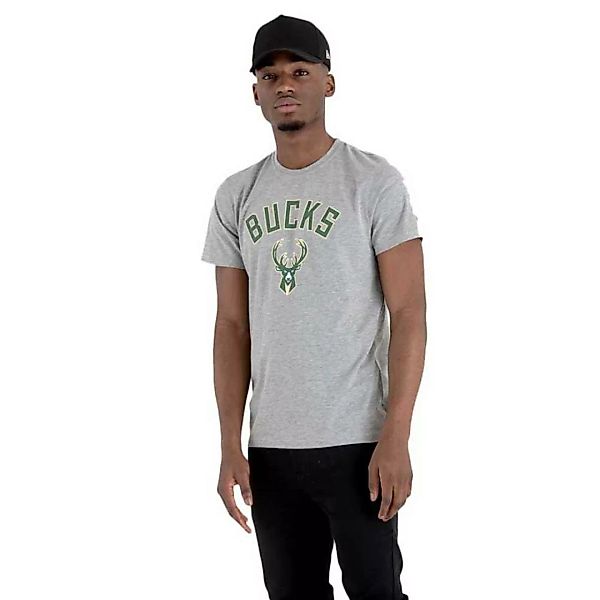 New Era Team Logo Milwaukee Bucks Kurzärmeliges T-shirt M Grey günstig online kaufen