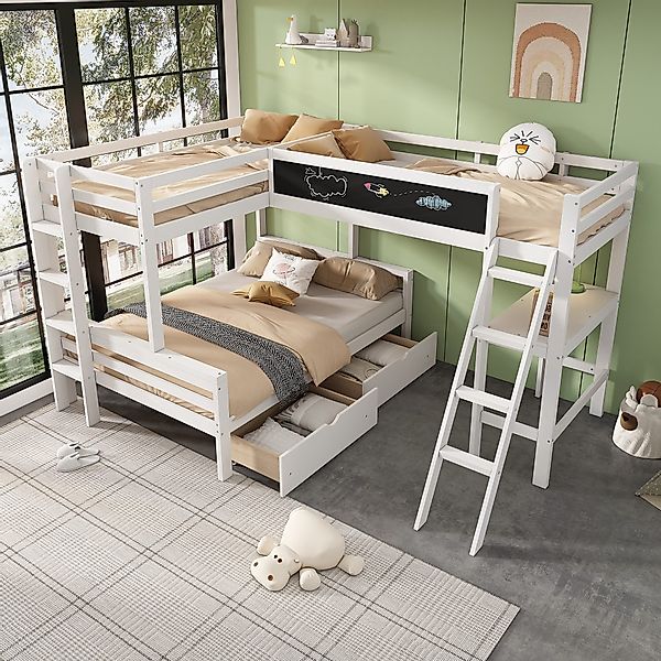 OKWISH Hochbett aus Kiefernholz (Kinderhochbett, Etagenbett, günstig online kaufen