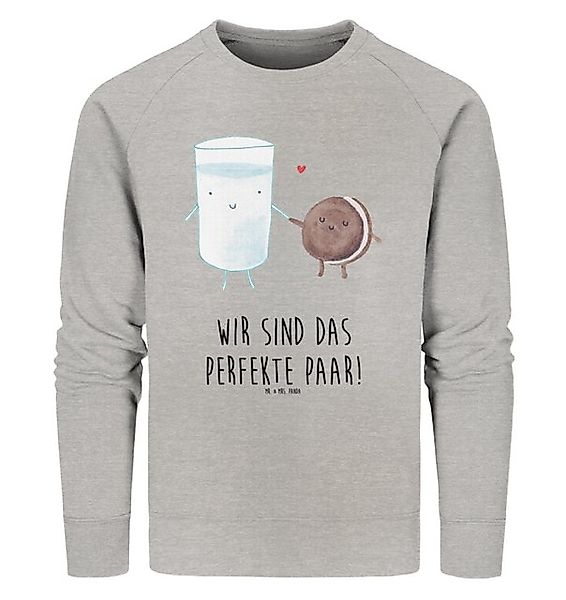 Mr. & Mrs. Panda Longpullover Milch Keks Größe M - Heather Grey - Geschenk, günstig online kaufen