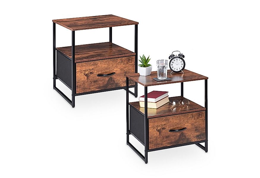 relaxdays Nachttisch Industrial 2er Set (2er Set) günstig online kaufen