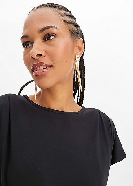 bonprix T-Shirt Oversize-Passform, Kurzarm, mit Raffung an der Schulter günstig online kaufen