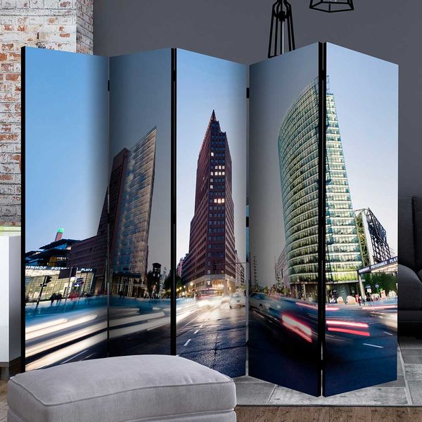 Paravent modern in Bunt Leinwand Füllung günstig online kaufen