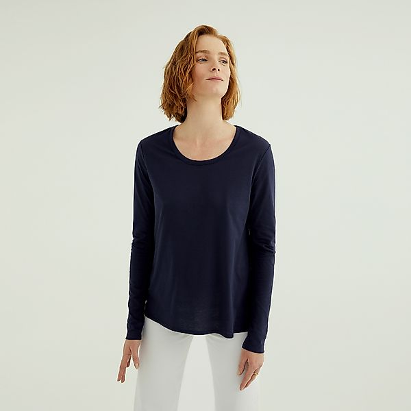 Miriam Damen Rundhals-neck Langarm T-shirt Aus Single Jersey Bio Baumwolle günstig online kaufen