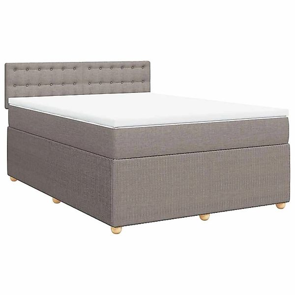 vidaXL Boxspringbett mit Matratze Taupe 140x190 cm Stoff 3287469 günstig online kaufen