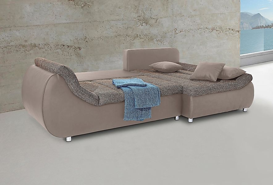 INOSIGN Ecksofa "Imola elegant und bequem, aktuelle Steppung im Sitz, L-For günstig online kaufen