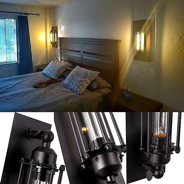 Jibenhome Wandleuchte Industrielle Wandbeleuchtung E27 Metall günstig online kaufen