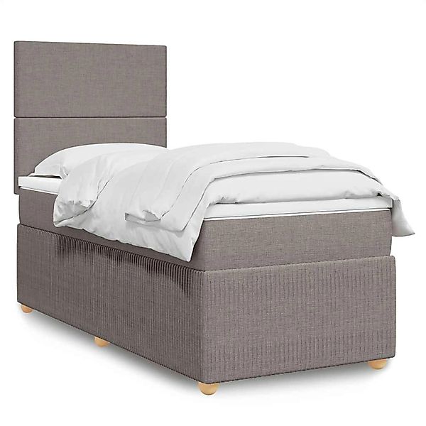 vidaXL Boxspringbett mit Matratze Taupe 90x190 cm Stoff 3294208 günstig online kaufen