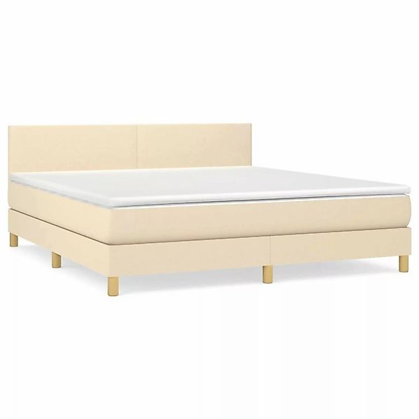vidaXL Boxspringbett mit Matratze Creme 160x200 cm Stoff1373075 günstig online kaufen