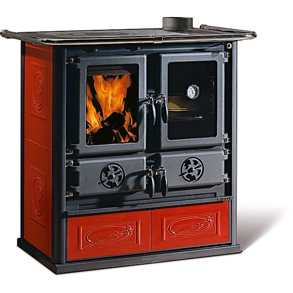 La Nordica Küchenherd Rosetta Kachel Rot 7,2 kW EEK: A+ gratis Anzündpapier günstig online kaufen