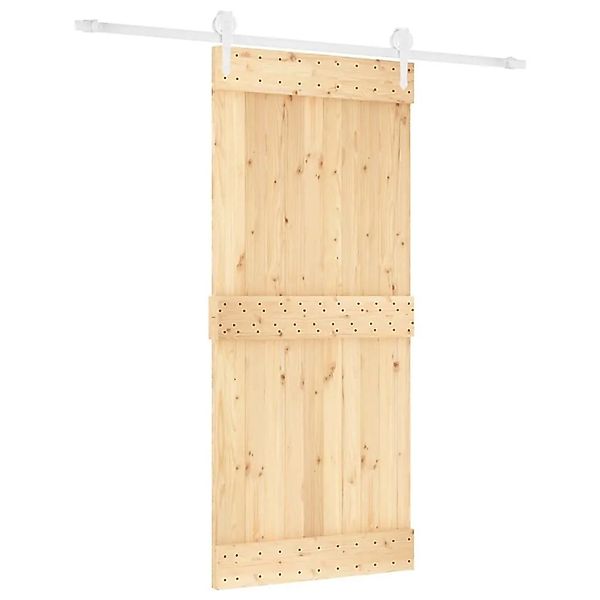 vidaXL Schiebetür mit Beschlag 90x210 cm Massivholz Kiefer 3203257 günstig online kaufen