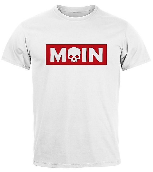 Neverless Print-Shirt Herren T-Shirt Schriftzug Moin Skull Totenkopf Aufdru günstig online kaufen