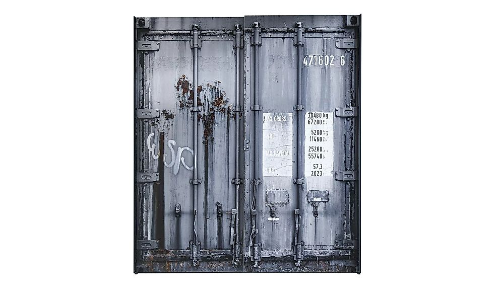 Schwebetürenschrank 2-türig  Container - grau - 170 cm - 195,5 cm - 60 cm - günstig online kaufen