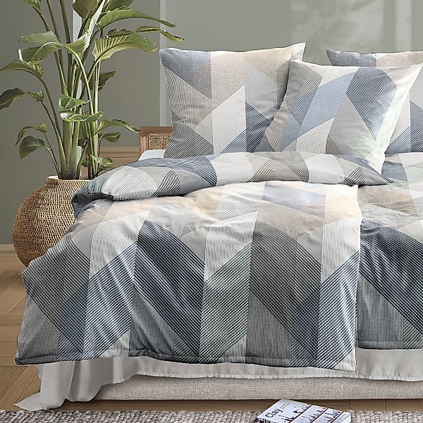 Irisette Mako Satin Bettwäsche Wave 8739-80 Streifen natur 135x200 günstig online kaufen