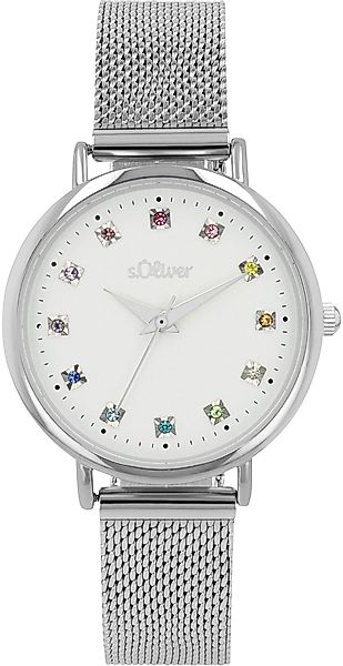 s.Oliver Quarzuhr 2039509, Armbanduhr, Damenuhr, Edelstahlarmband, günstig online kaufen