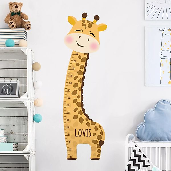 Kindermesslatte Wandtattoo Giraffen Junge mit Wunschname günstig online kaufen