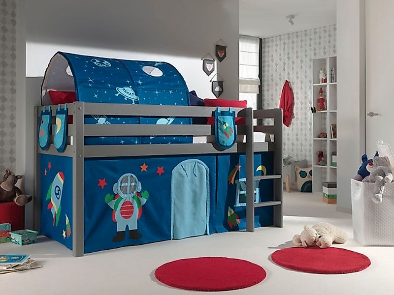 Vipack Hochbett "Pino, Spielbett massiv Kiefer, stabil gebaut, 3 Korpusfarb günstig online kaufen