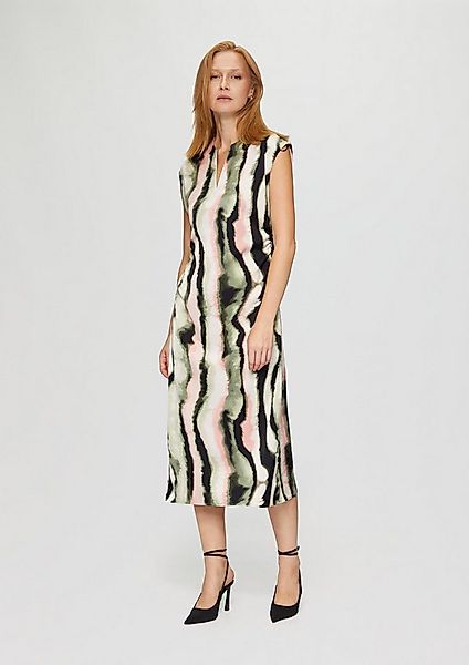 s.Oliver Maxikleid Kleid Midi-Satinkleid mit V-Ausschnitt und seitlicher Ra günstig online kaufen