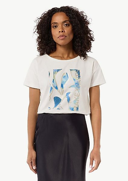 comma Kurzarmshirt T-Shirt Boxy-Shirt aus Baumwollmix mit Artwork-Print günstig online kaufen