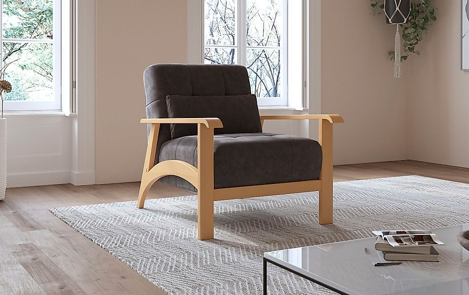 sit&more Sessel »Billund« Armlehnen aus eichefarbigem Buchenholz, verschied günstig online kaufen