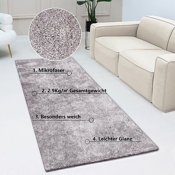 Bruno Banani Hochflor-Läufer »Dana Teppich, Kundenliebling«, rechteckig, 30 günstig online kaufen