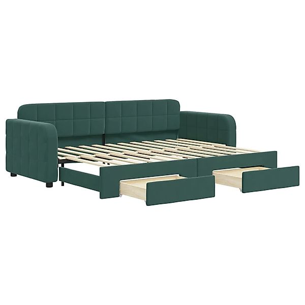vidaXL Tagesbett Ausziehbar mit Schubladen Dunkelgrün 80x200 cm Samt1896654 günstig online kaufen