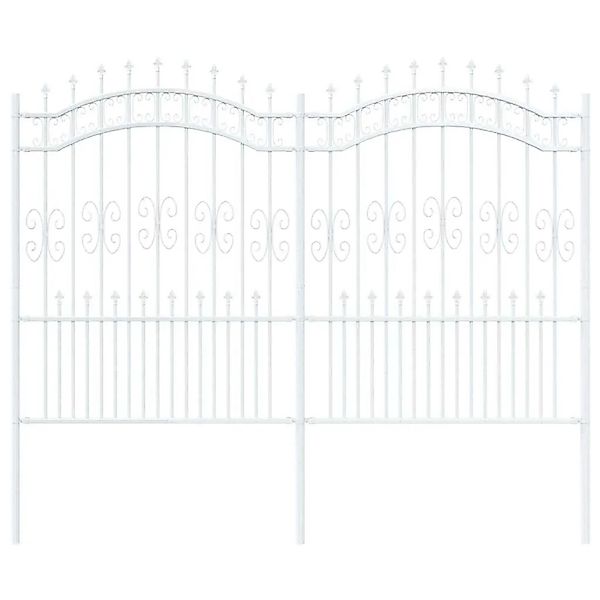 vidaXL Gartenzaun Weiß 190 cm Pulverbeschichteter Stahl 42003976 günstig online kaufen