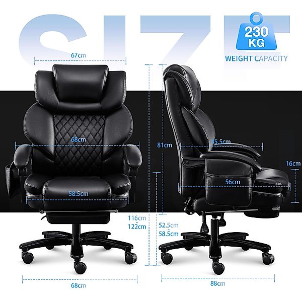 FANTASYLAB Bürostuhl Ergonomischer Chefsessel mit 3D günstig online kaufen